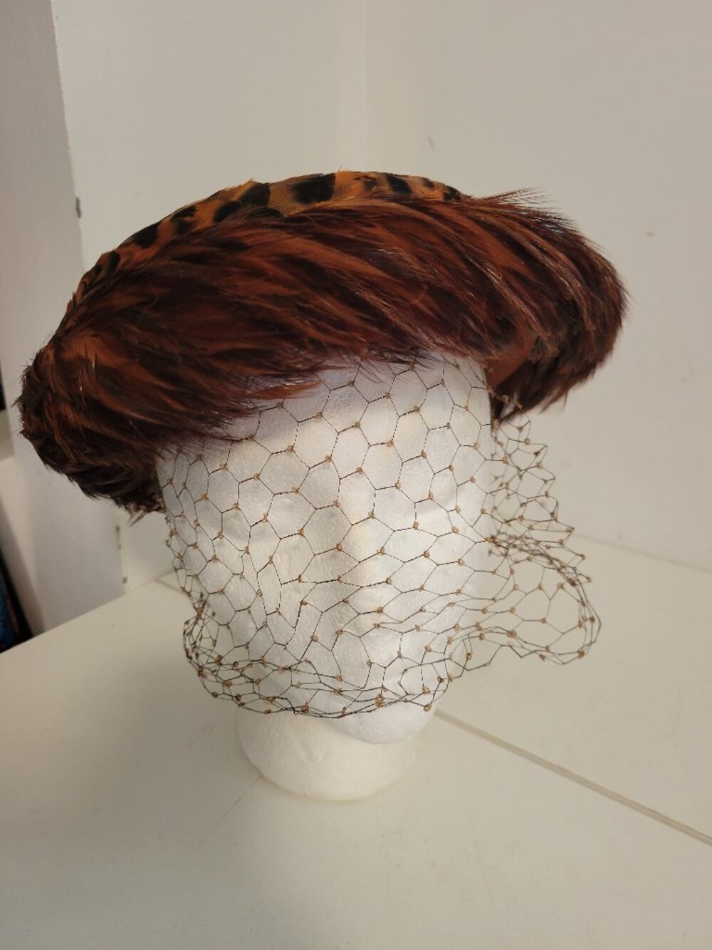 Vintage 1940's Feather Hat by Gertrude Mencyer